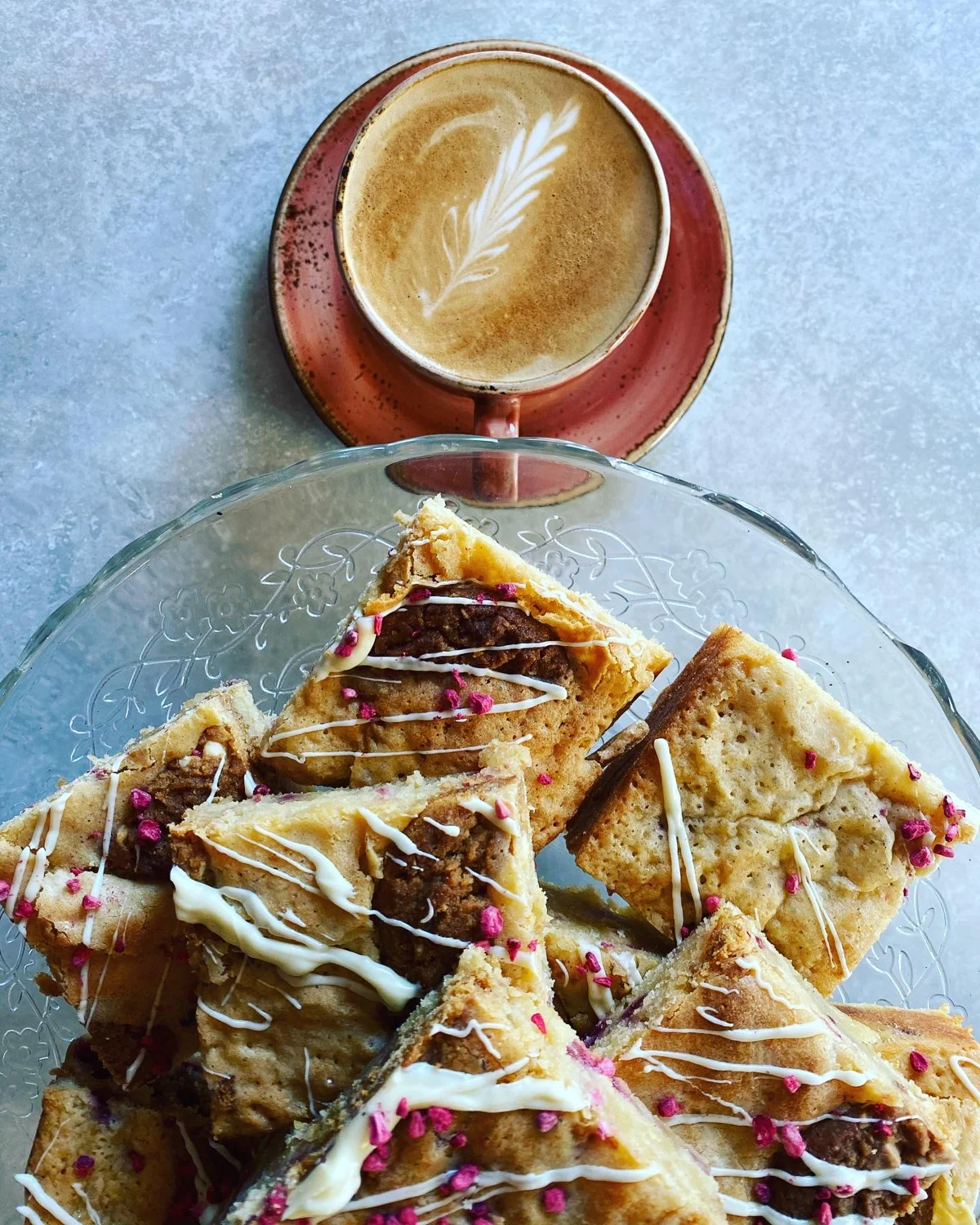 Coffee and homemade traybakes, ready for a catch-up